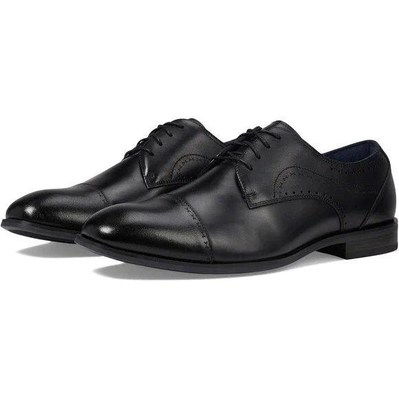 Stacy Adams Bryant 25634-001 Oxford Men's US 8 Black Cap Toe Dress Shoes HAWK683